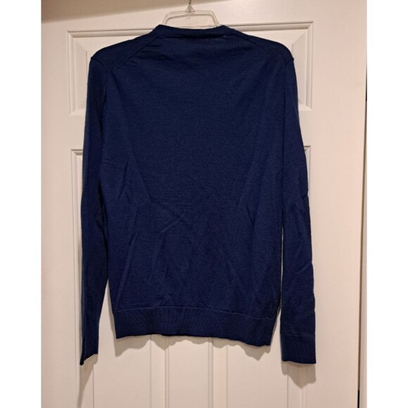 Banana Republic Men's Merino Wool Warm Sweater Blue Crew Neck Cozy Knit Medium - Picture 2 of 10